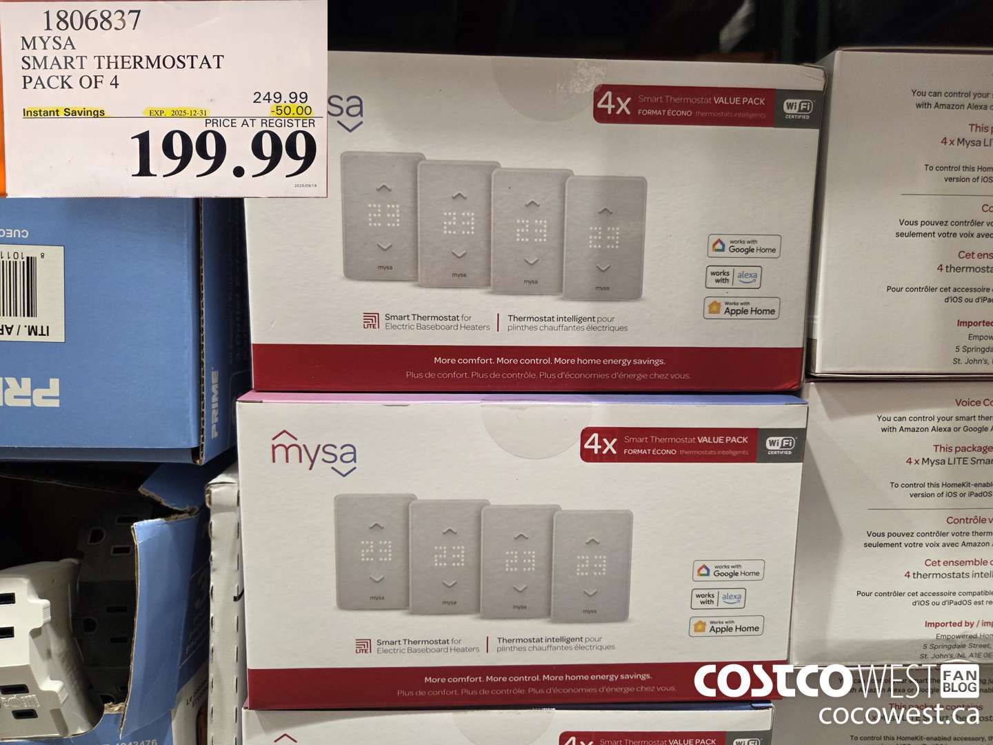 1806837 MYSA SMART THERMOSTAT PACK OF 4 ($50.00 INSTANT SAVINGS EXPIRES ON 2025-12-31) $199.99
