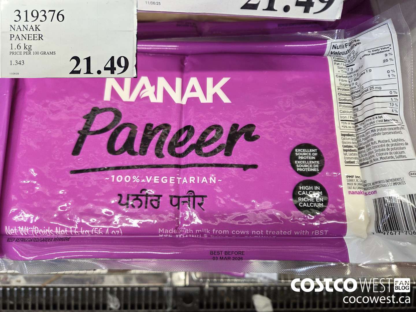 319376 NANAK PANEER 1.6 kg $21.49