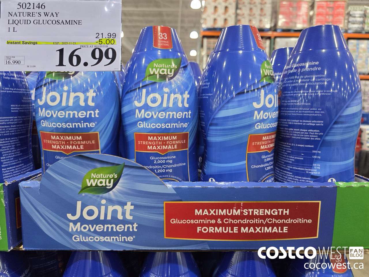 502146 NATURE'S WAY LIQUID GLUCOSAMINE 1 L ($5.00 INSTANT SAVINGS EXPIRES ON 2025-11-23) $16.99