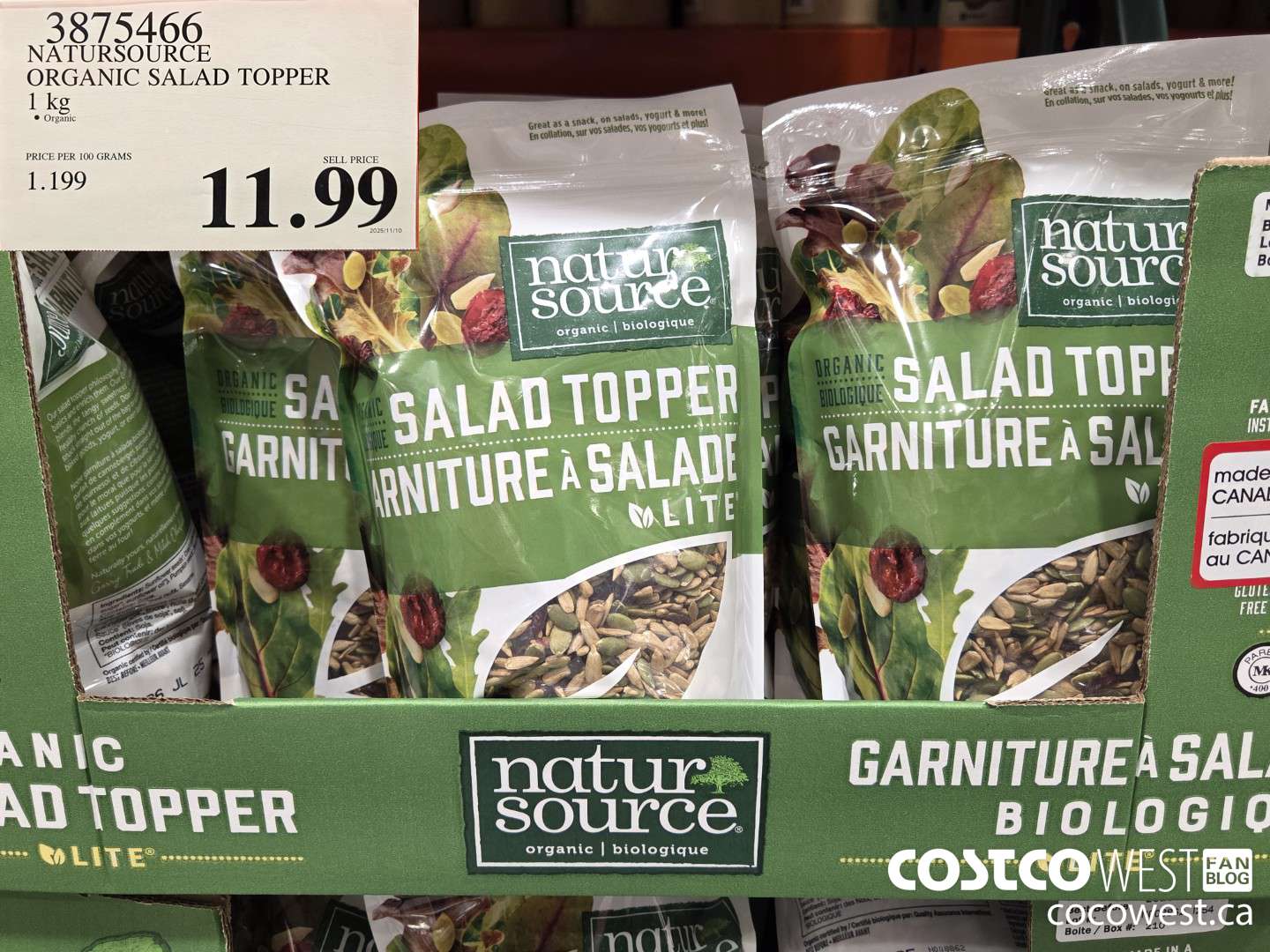 3875466 NATURSOURCE ORGANIC SALAD TOPPER 1 kg $11.99