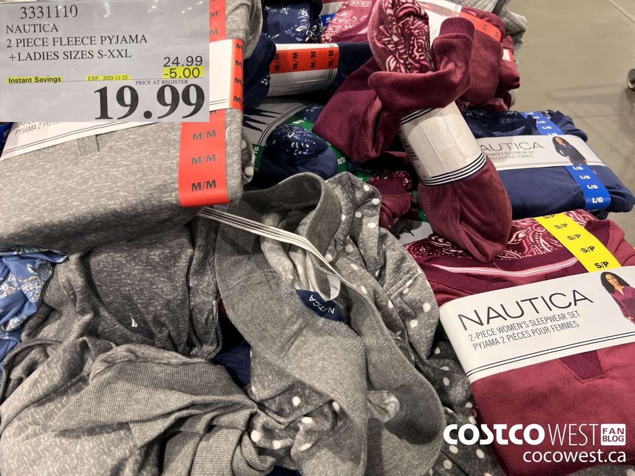 3331110 NAUTICA 2 PIECE FLEECE PYJAMA LADIES SIZES S-XXL ($5.00 INSTANT SAVINGS EXPIRES ON 2025-11-23) $19.99