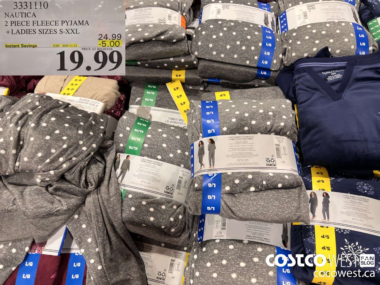 3331110 NAUTICA 2 PIECE FLEECE PYJAMA LADIES SIZES S-XXL ($5.00 INSTANT SAVINGS EXPIRES ON 2025-11-23) $19.99