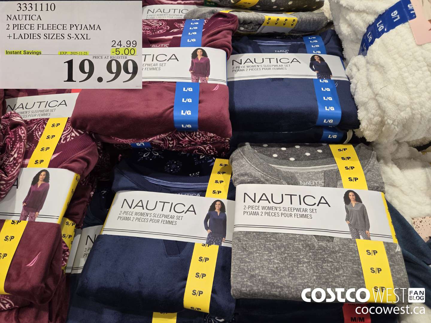 3331110 NAUTICA 2 PIECE FLEECE PYJAMA LADIES SIZES S-XXL ($5.00 INSTANT SAVINGS EXPIRES ON 2025-11-23) $19.99