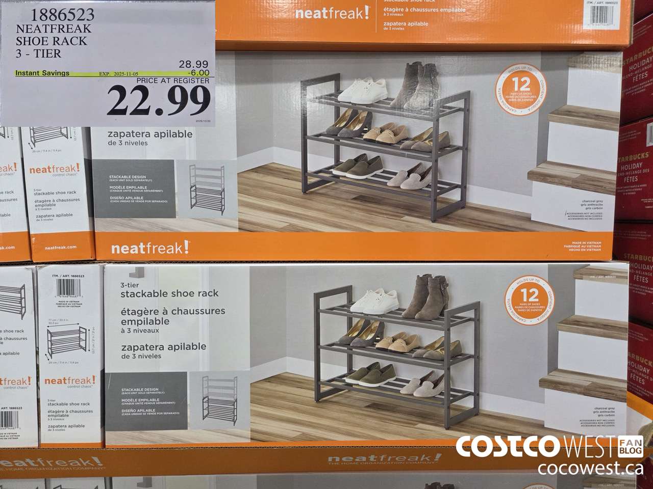 1886523 NEATFREAK SHOE RACK 3 TIER ($6.00 INSTANT SAVINGS EXPIRES ON 2025-11-05) $22.99