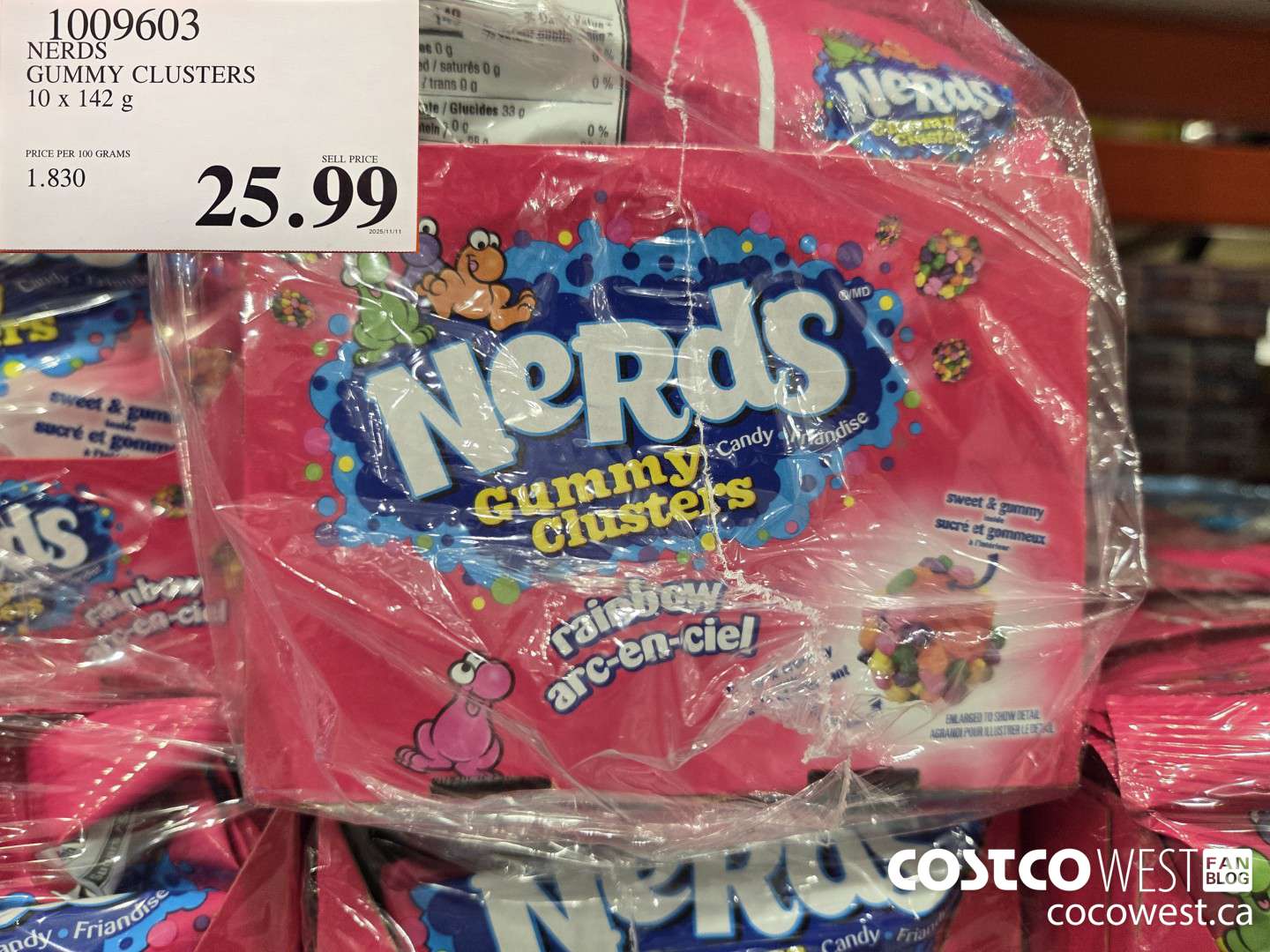 1009603 NERDS GUMMY CLUSTERS 10 x 142 g $25.99