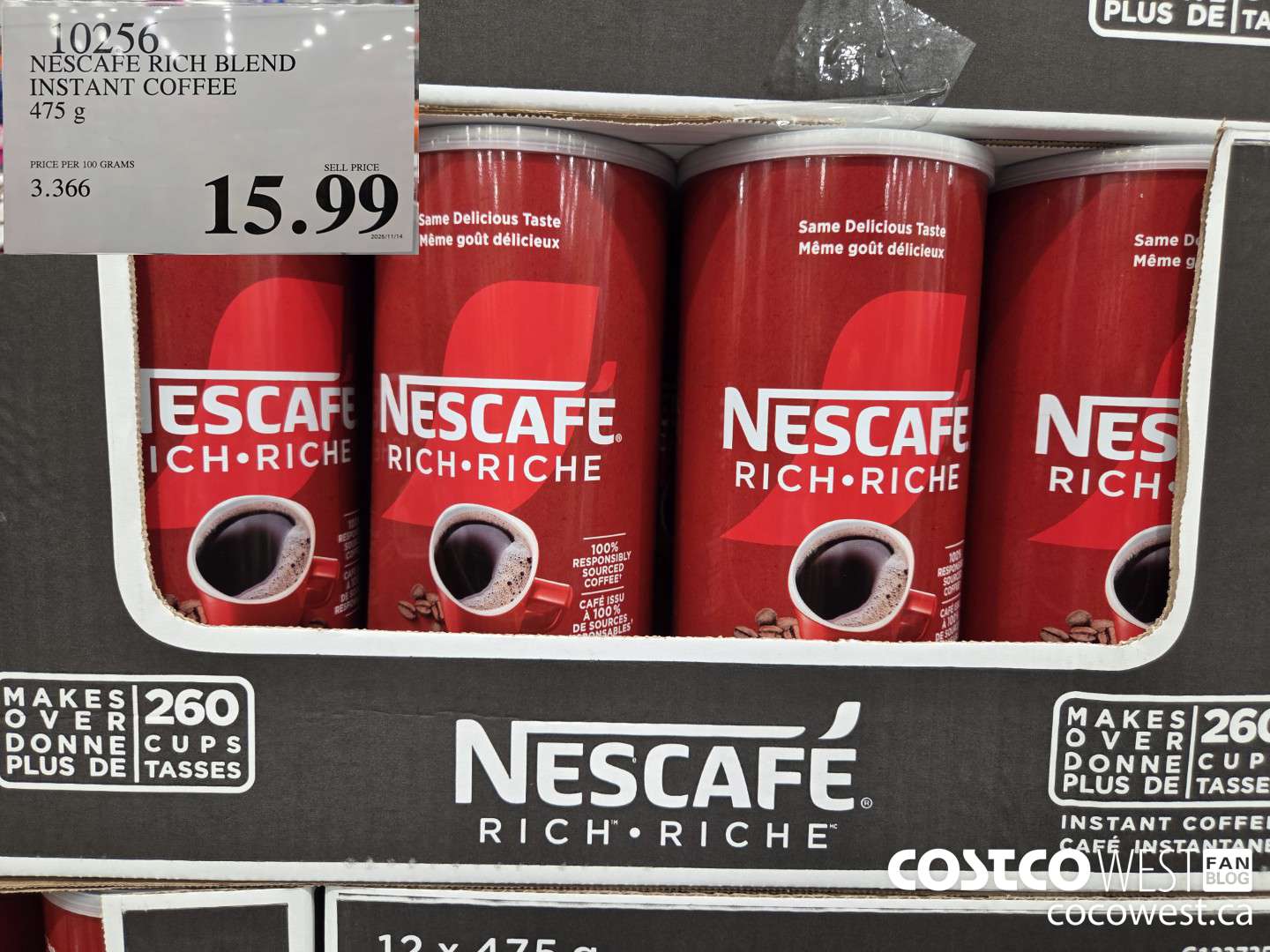 10256 NESCAFE RICH BLEND INSTANT COFFEE 475G $15.99