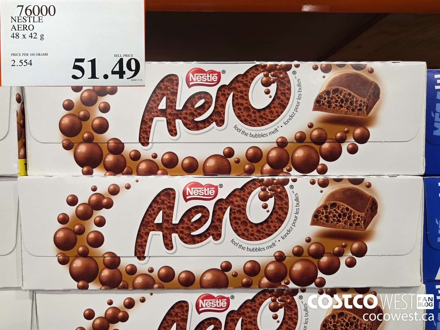 76000 NESTLE AERO 48 x 42 g $51.49