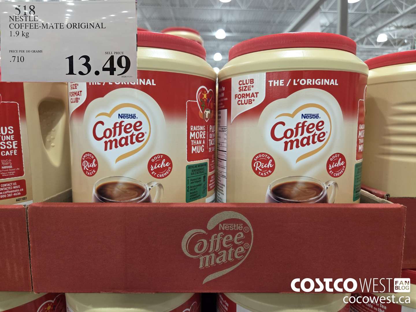 518 NESTLE COFFEE-MATE ORIGINAL 1.9 kg $13.49