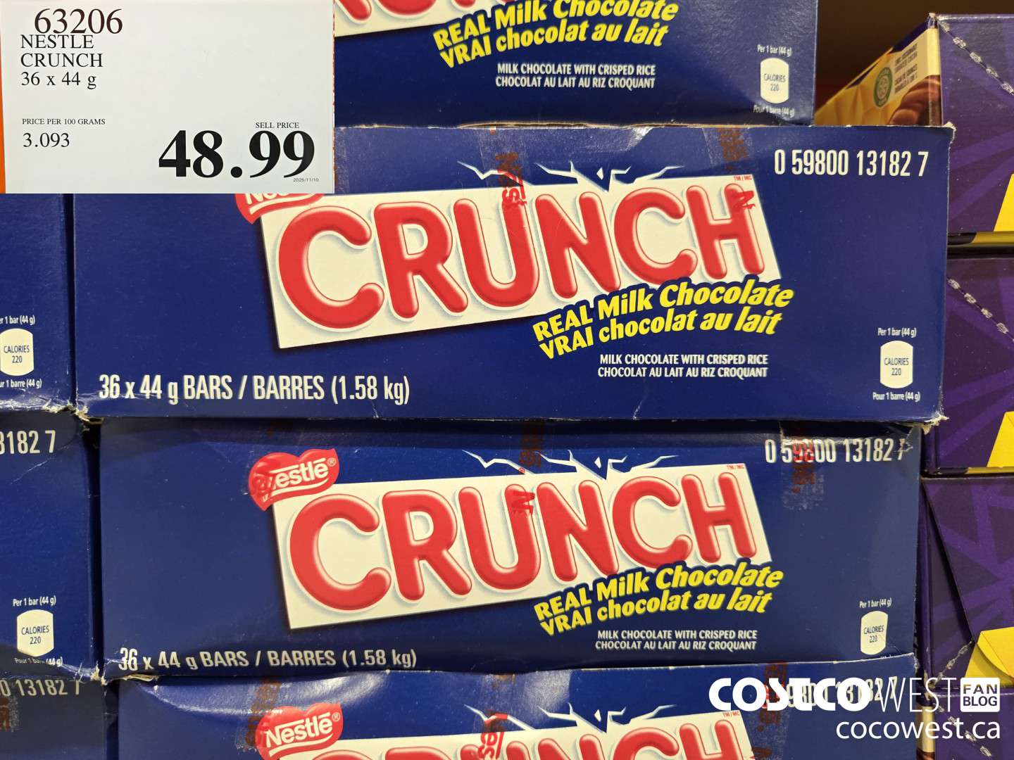 63206 NESTLE CRUNCH 36 x 44 g $48.99