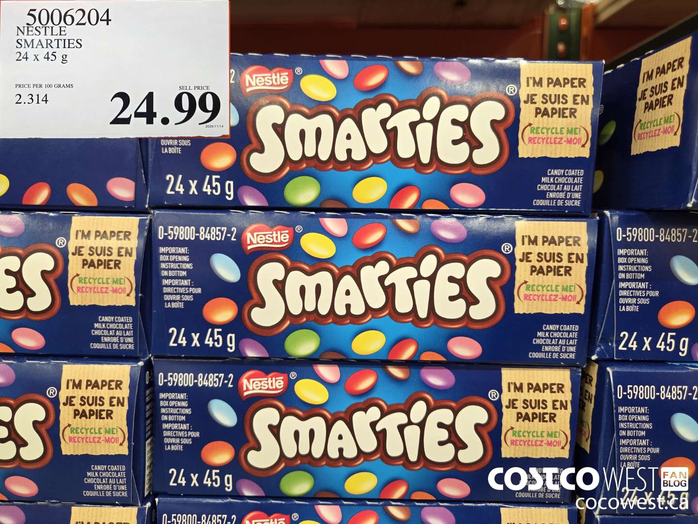 5006204 NESTLE SMARTIES 24 x 45 g $24.99