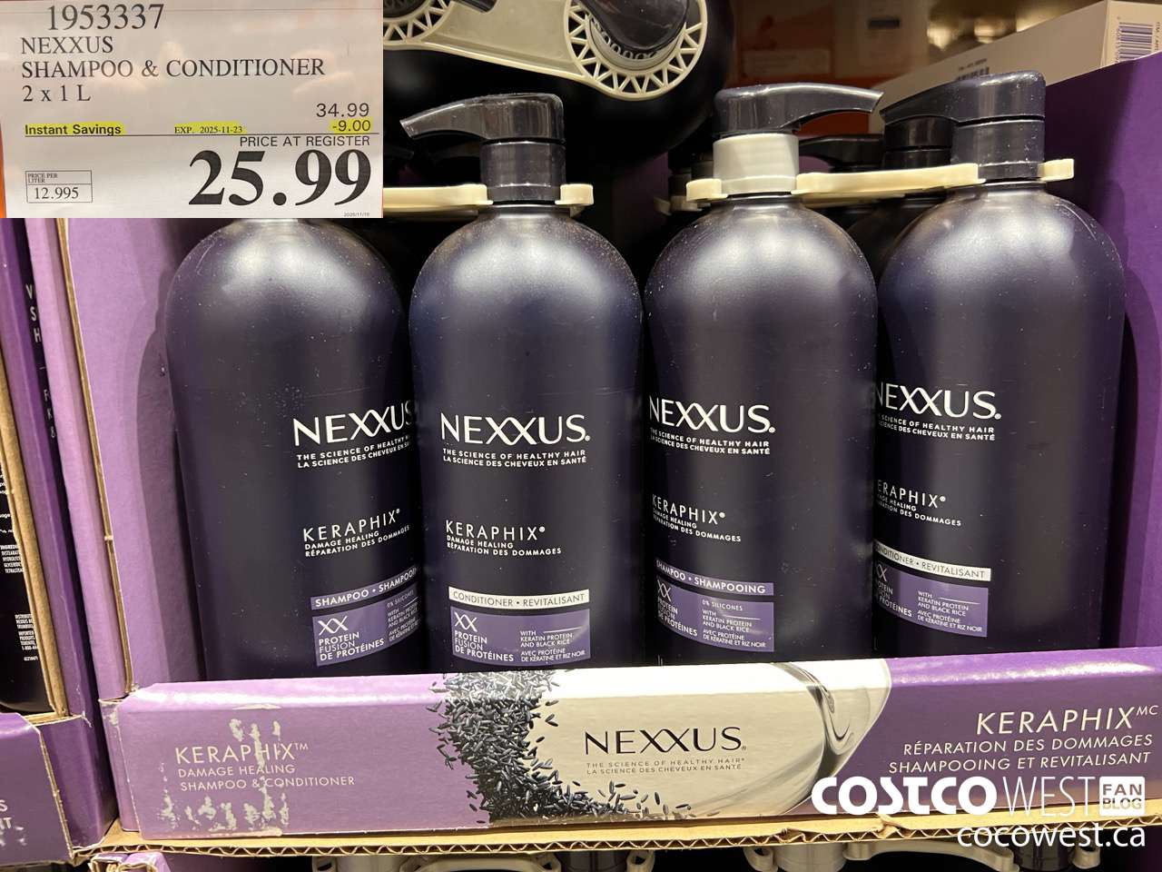 1953337 NEXXUS SHAMPOO & CONDITIONER 2 X 1L ($9.00 INSTANT SAVINGS EXPIRES ON 2025-11-23) $25.99