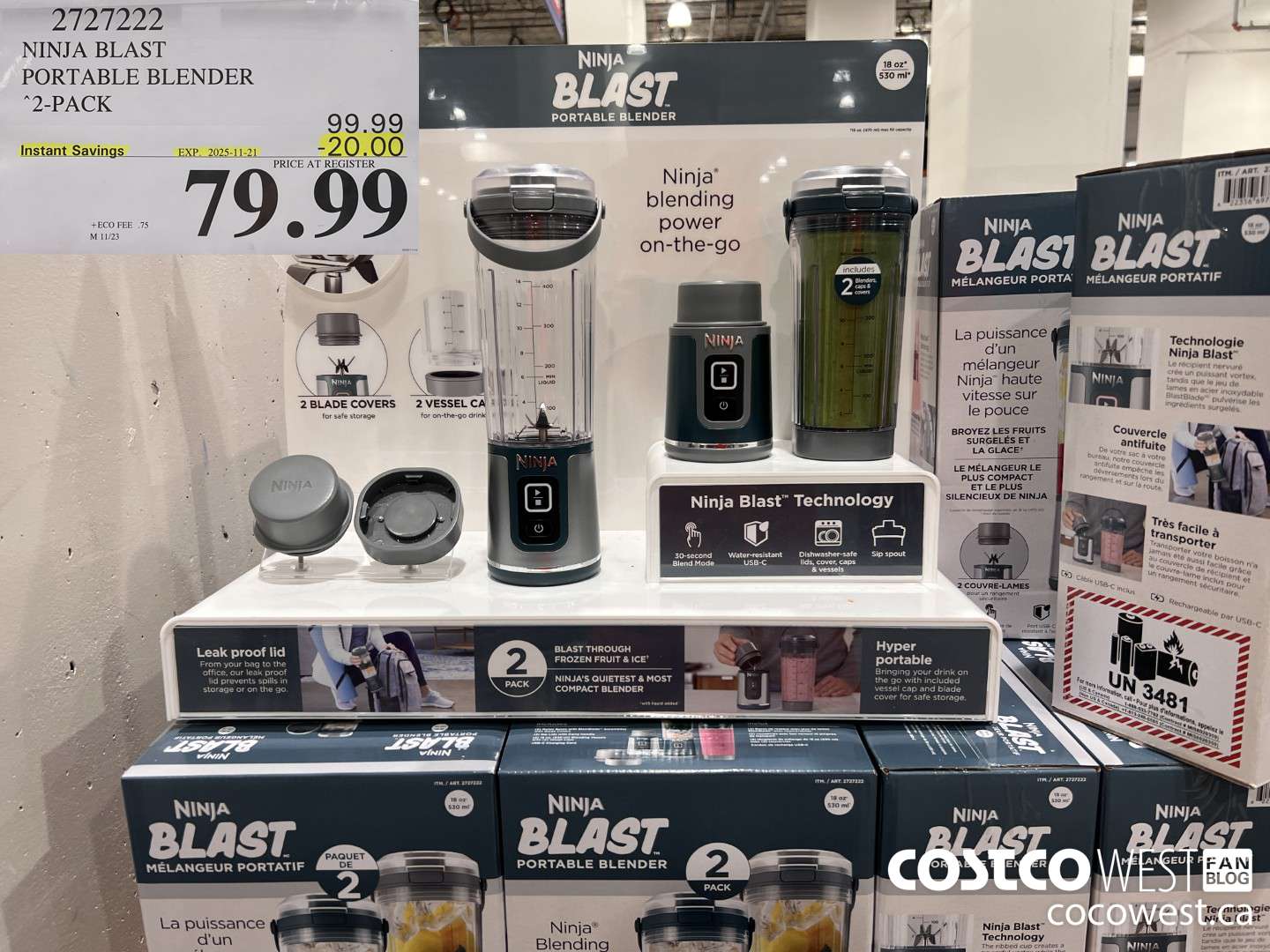 2727222 NINJA BLAST PORTABLE BLENDER TWO UNITS ($20.00 INSTANT SAVINGS EXPIRES ON 2025-11-21) $79.99