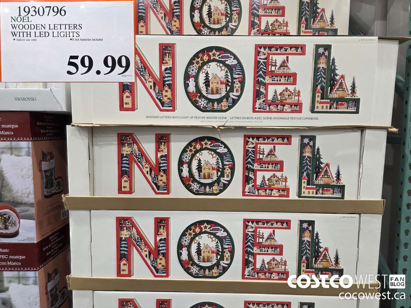 1930796 NOEL WOODEN LETTERS WITH LED LIGHTS $59.99