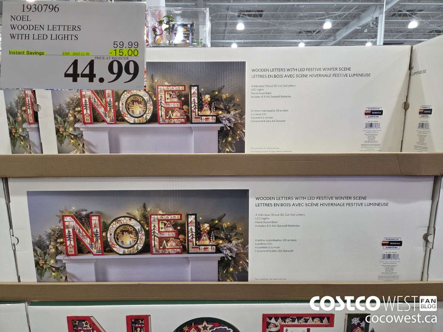 1930796 NOEL WOODEN LETTERS WITH LED LIGHTS ($15.00 INSTANT SAVINGS EXPIRES ON 2025-11-30) $44.99