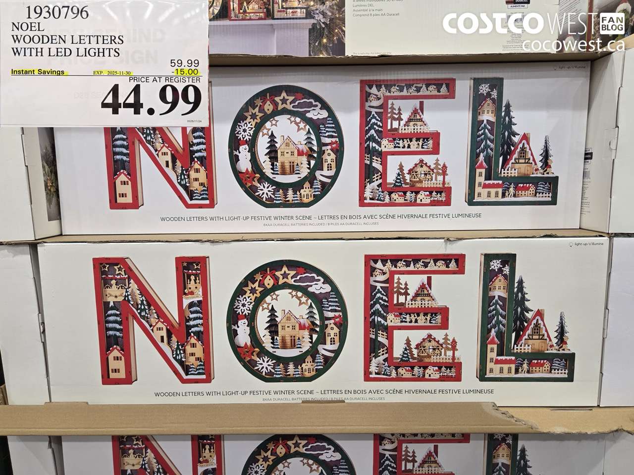 1930796 NOEL WOODEN LETTERS WITH LED LIGHTS ($15.00 INSTANT SAVINGS EXPIRES ON 2025-11-30) $44.99