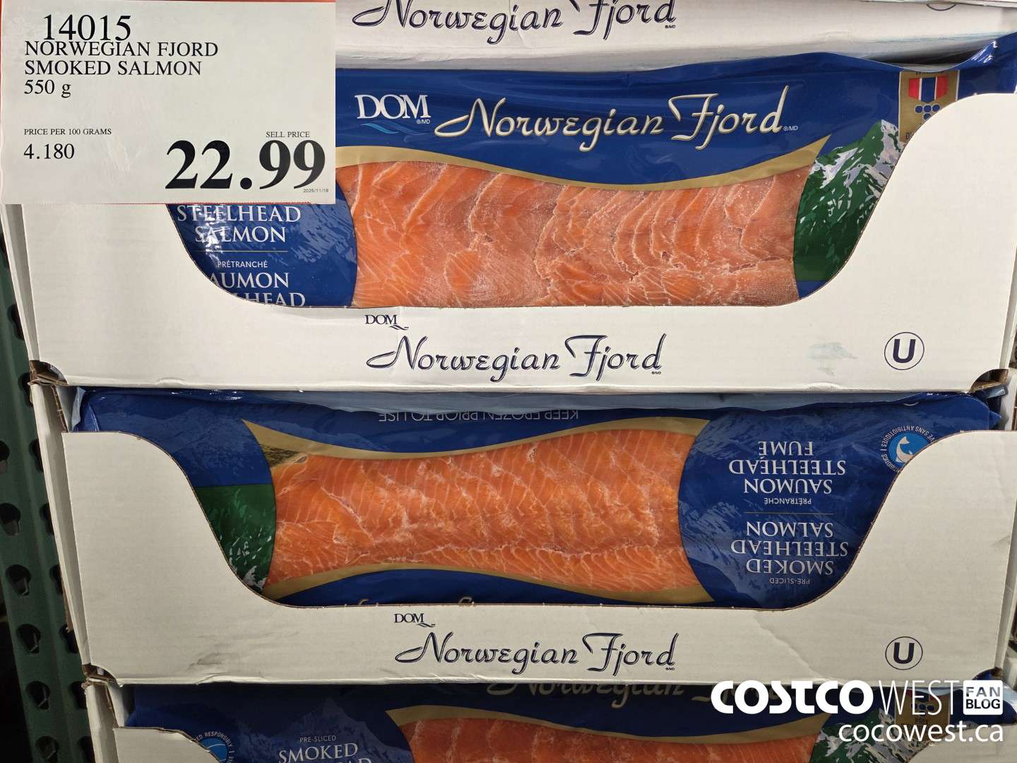 14015 NORWEGIAN FJORD SMOKED SALMON 550 g $22.99