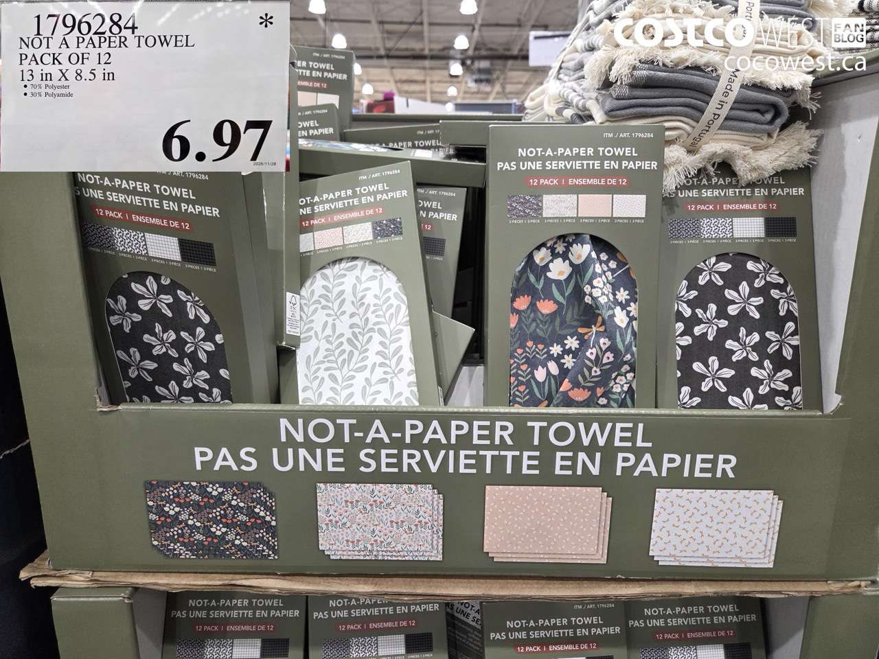 1796284 NOT A PAPER TOWEL PACK OF 12 13 IN X 8.5 IN $6.97