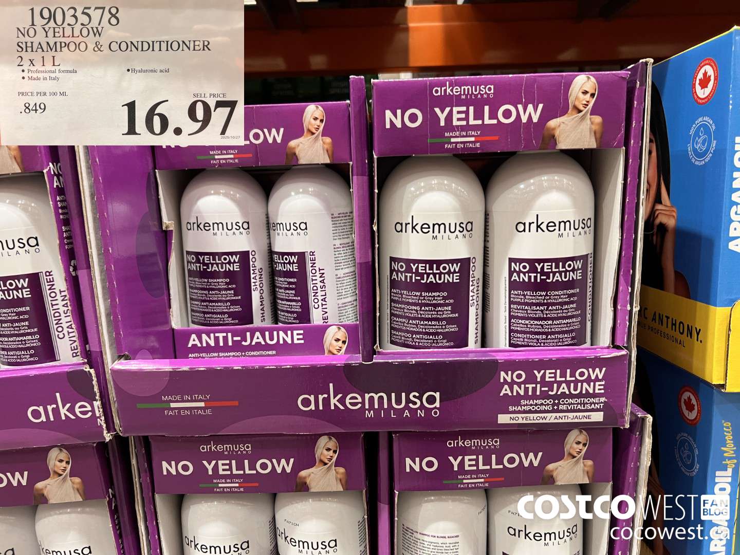 1903578 NO YELLOW SHAMPOO & CONDITIONER 2 X 1L $16.97