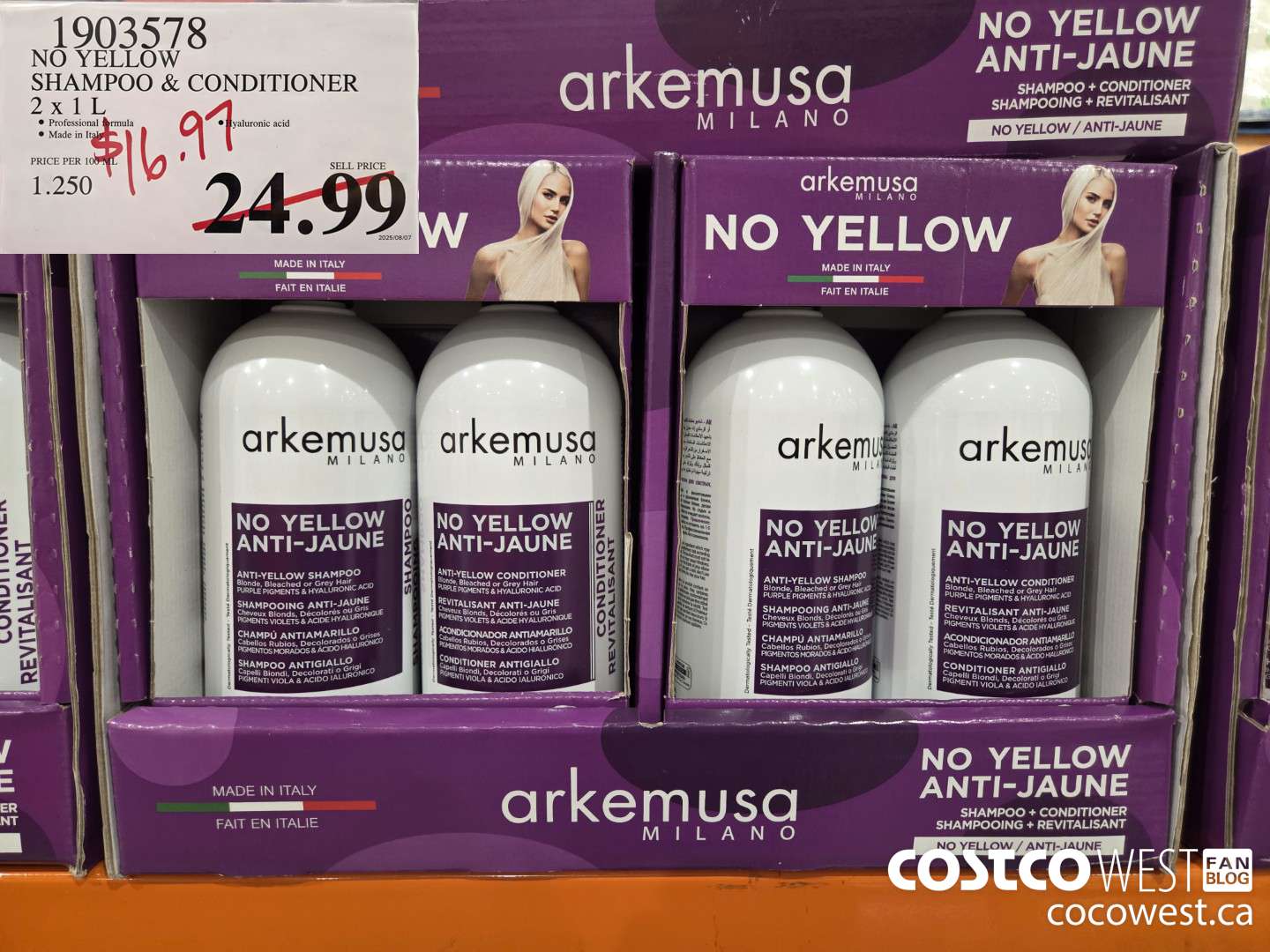 1903578 NO YELLOW SHAMPOO & CONDITIONER 2 X 1 L $16.97