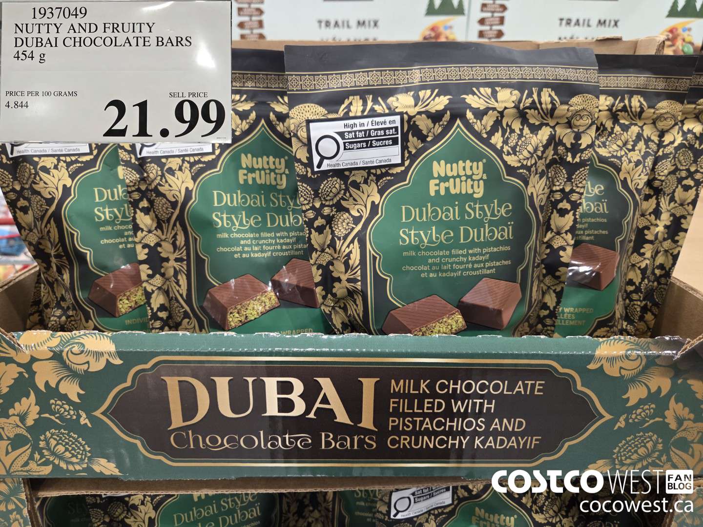 1937049 NUTTY AND FRUITY DUBAI CHOCOLATE BARS 454G $21.99