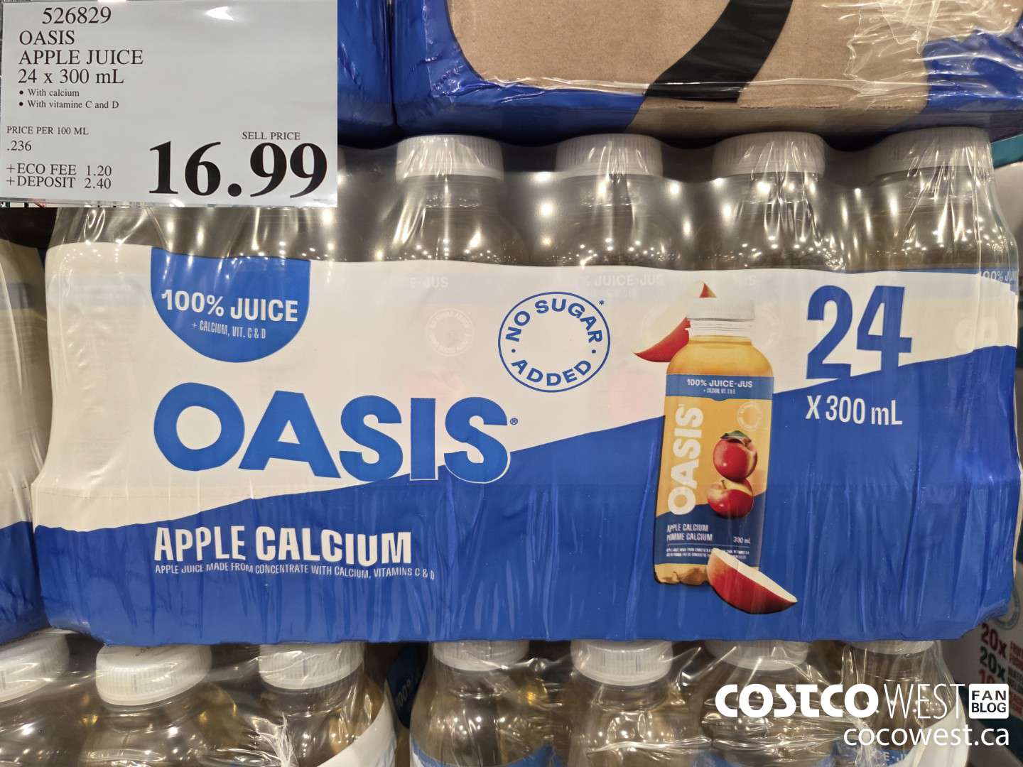 526829 OASIS APPLE JUICE 24 x 300 mL $16.99