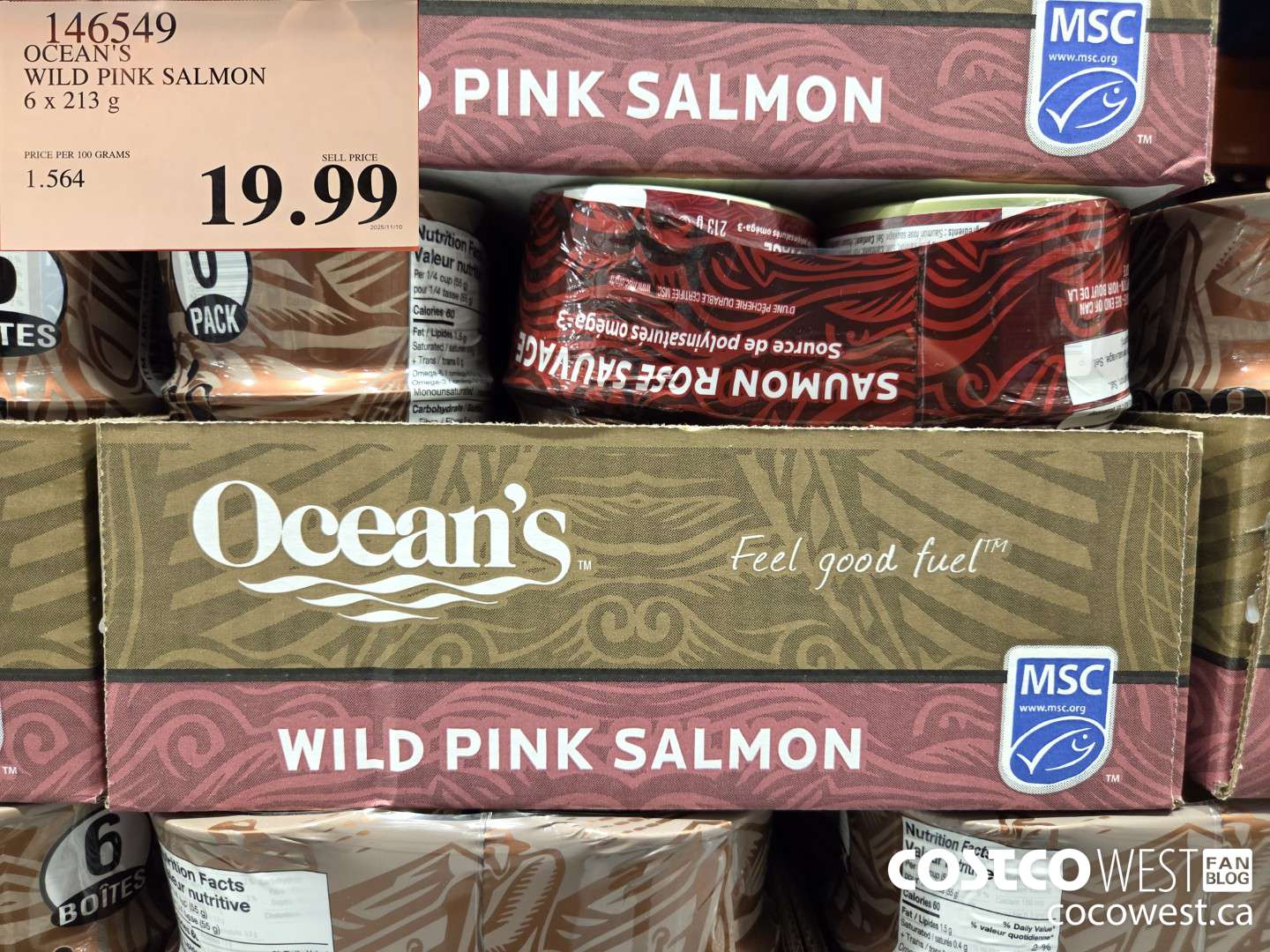 146549 OCEAN'S PINK SALMON 6 X 213 G $19.99