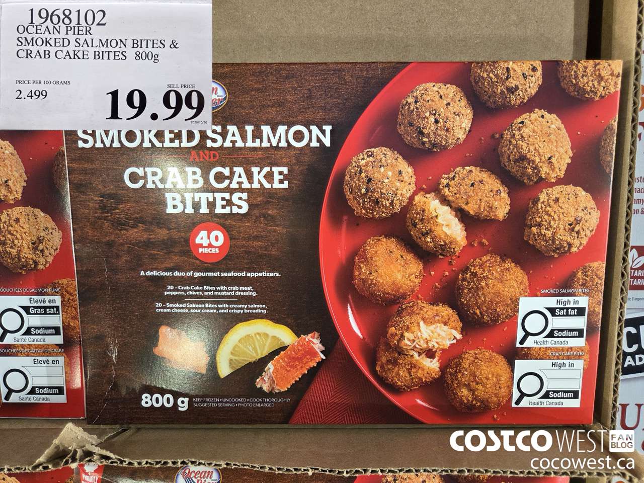 1968102 OCEAN PIER SMOKED SALMON BITES & CRAB CAKE BITES 800G $19.99