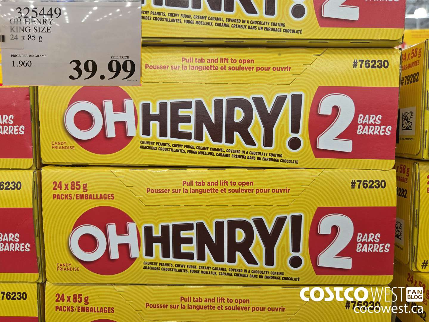 325449 OH HENRY KING SIZE 24 x 85 g $39.99