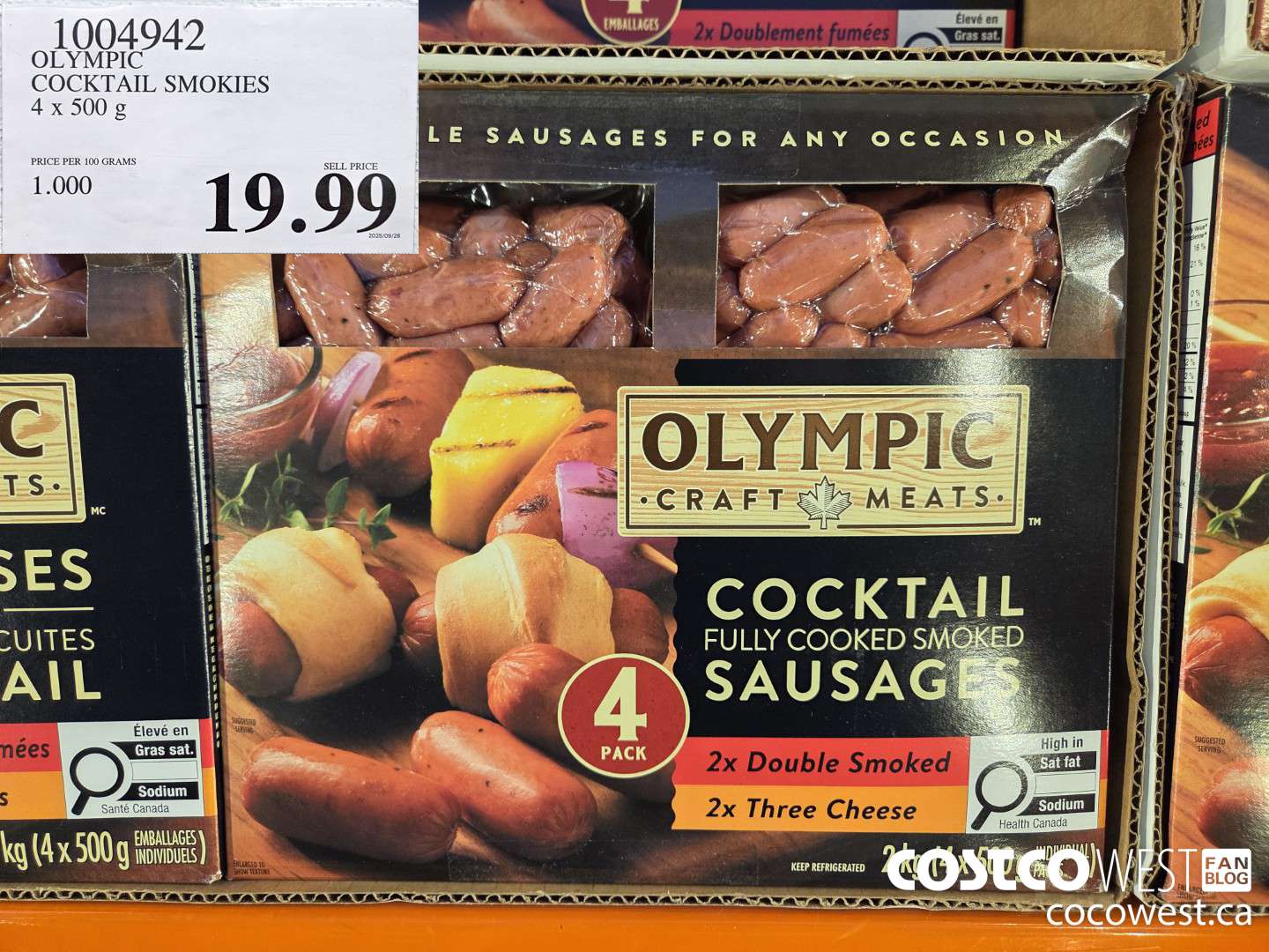 1004942 OLYMPIC COCKTAIL SMOKIES 4 X 500 G $19.99