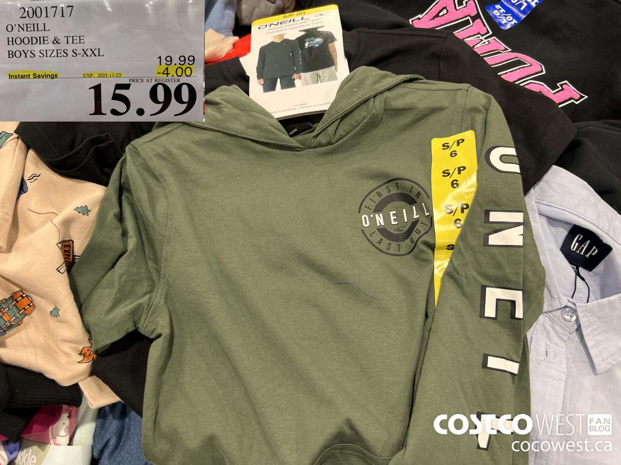 2001717 O'NEILL HOODIE & TEE BOYS SIZES S-XXL ($4.00 INSTANT SAVINGS EXPIRES ON 2025-11-23) $15.99