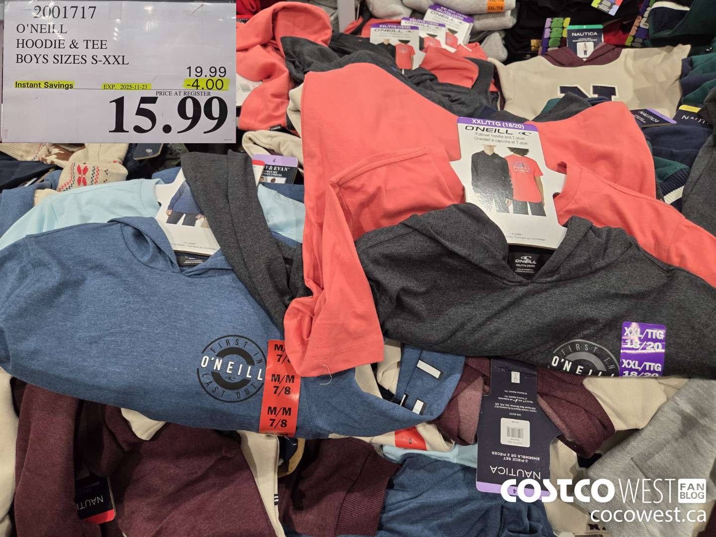 2001717 O'NEILL HOODIE & TEE BOYS SIZES S-XXL ($4.00 INSTANT SAVINGS EXPIRES ON 2025-11-23) $15.99