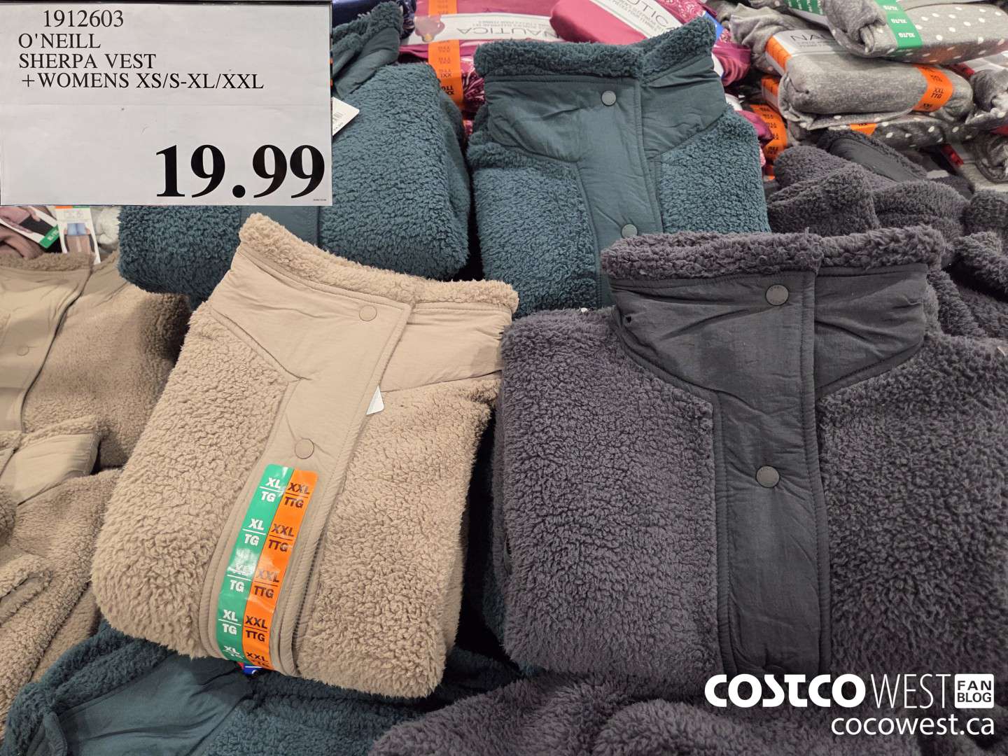 1912603 O'NEILL SHERPA VEST WOMENS XS/S-XL/XXL $19.99