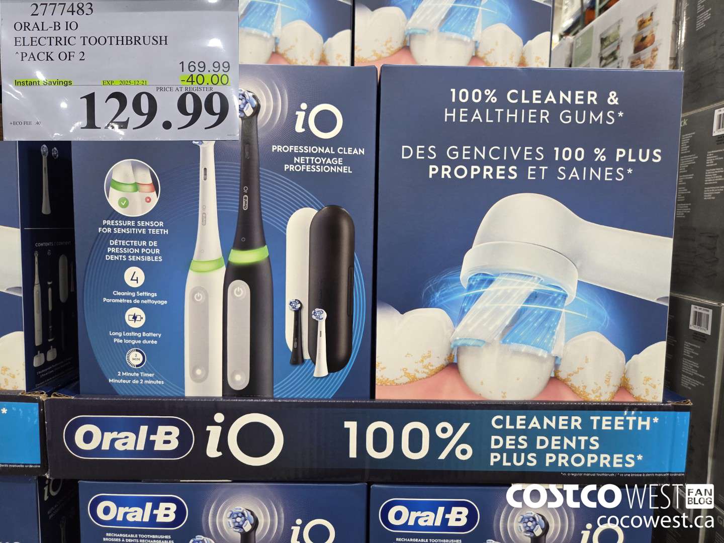 2777483 ORAL-B IO ELECTRIC TOOTHBRUSH PACK OF 2 ($40.00 INSTANT SAVINGS EXPIRES ON 2025-12-21) $129.99