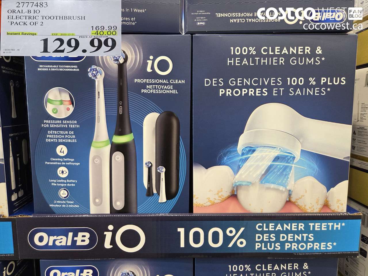 2777483 ORAL-B IO ELECTRIC TOOTHBRUSH PACK OF 2 ($40.00 INSTANT SAVINGS EXPIRES ON 2025-12-21) $129.99