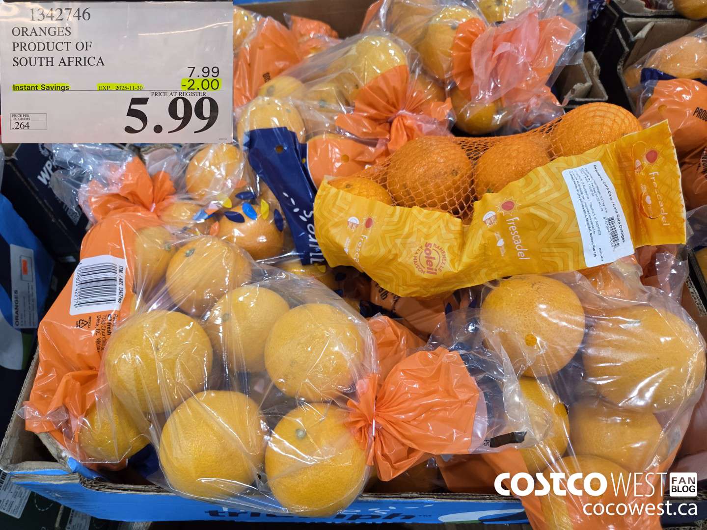 1342746 ORANGES PRODUCT OF SOUTH AFRICA ($2.00 INSTANT SAVINGS EXPIRES ON 2025-11-30) $5.99