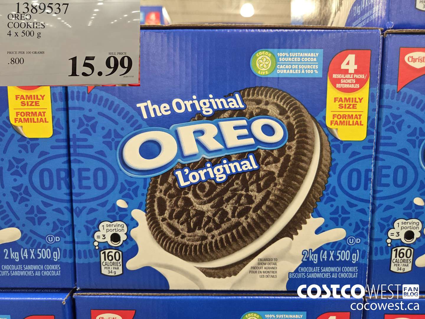 1389537 OREO COOKIES 4 X 500G $15.99