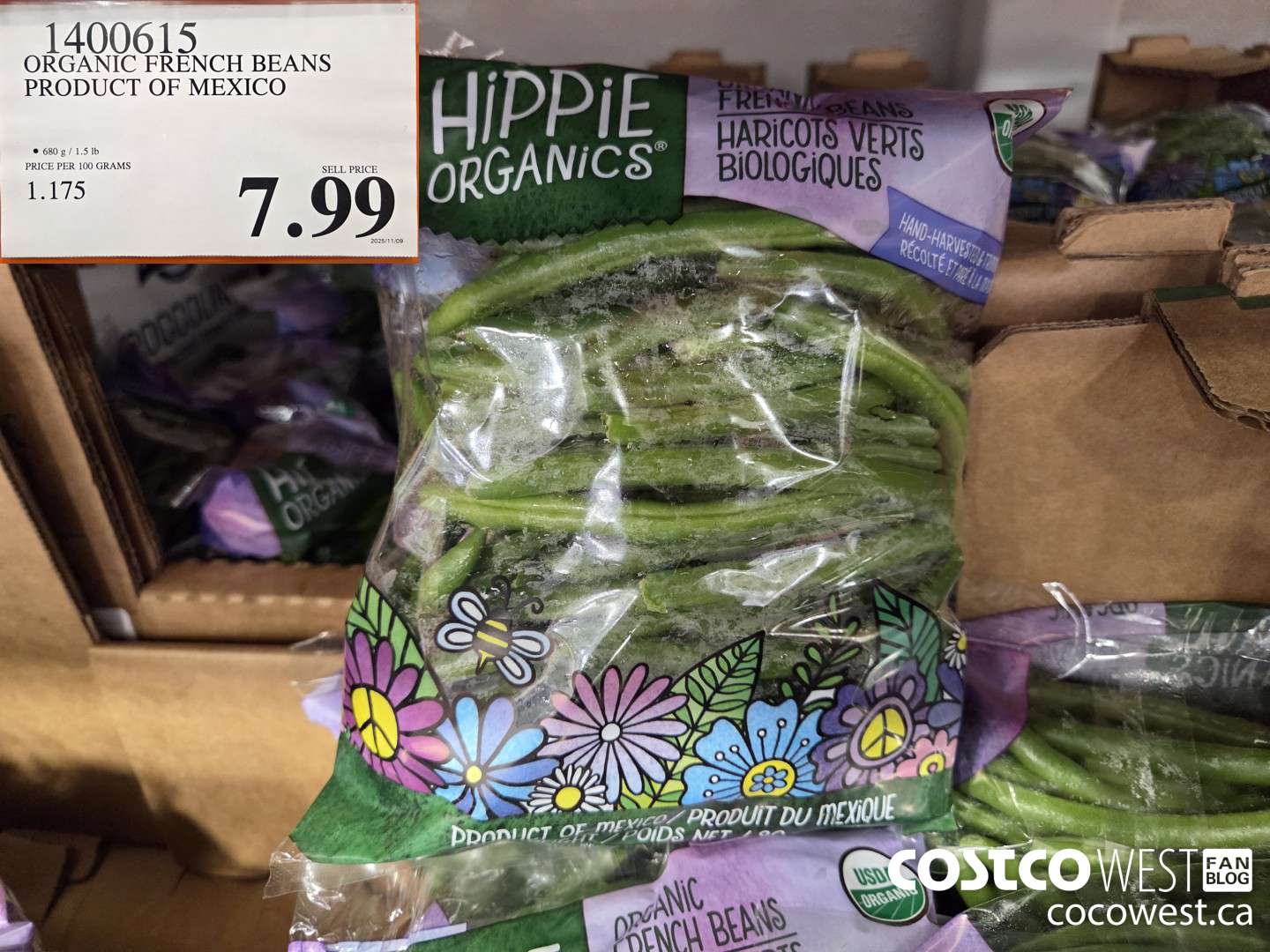 1400615 ORGANIC FRENCH BEANS PRODUCT OF MEXICO $7.99