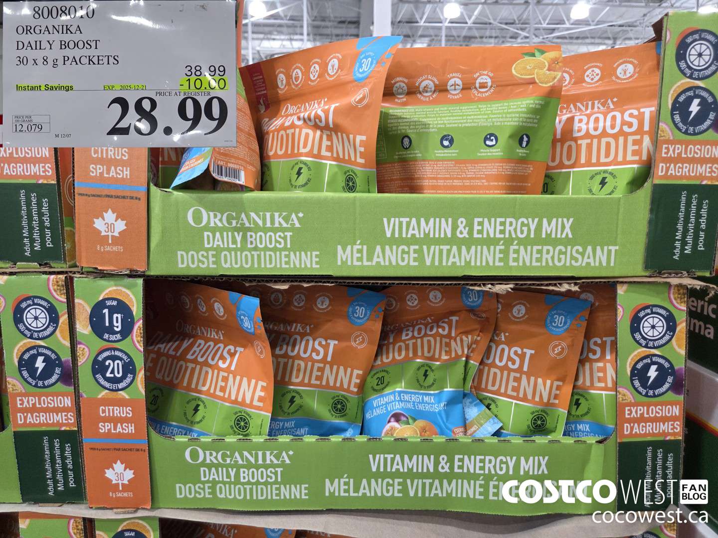 8008010 ORGANIKA DAILY BOOST 30 X 8G PACKETS ($10.00 INSTANT SAVINGS EXPIRES ON 2025-12-21) $28.99