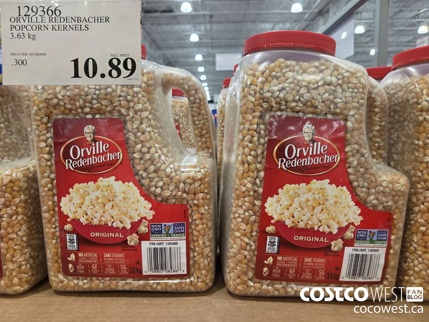 129366 ORVILLE REDENBACHER POPCORN KERNELS 3.63 kg $10.89