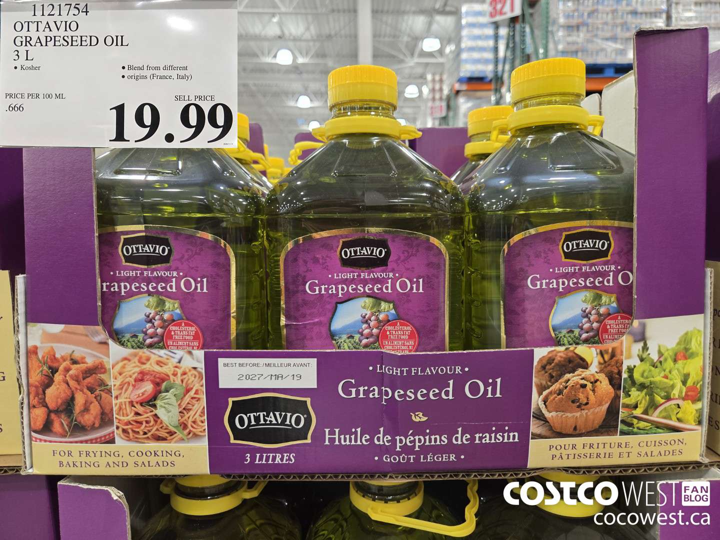 1121754 OTTAVIO GRAPESEED OIL 3 L $19.99