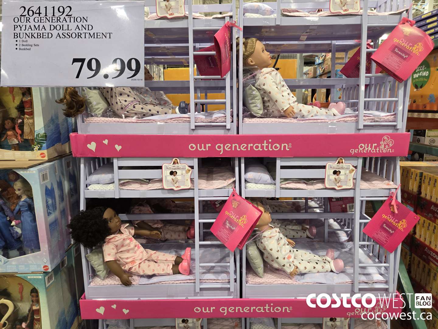 2641192 OUR GENERATION PYJAMA DOLL AND BUNKBED ASSORTMENT $79.99