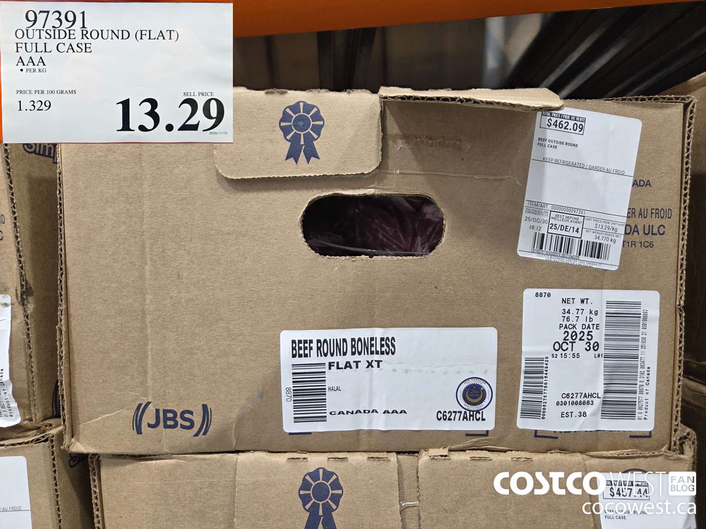 97391 OUTSIDE ROUND (FLAT) FULL CASE AAA $13.29