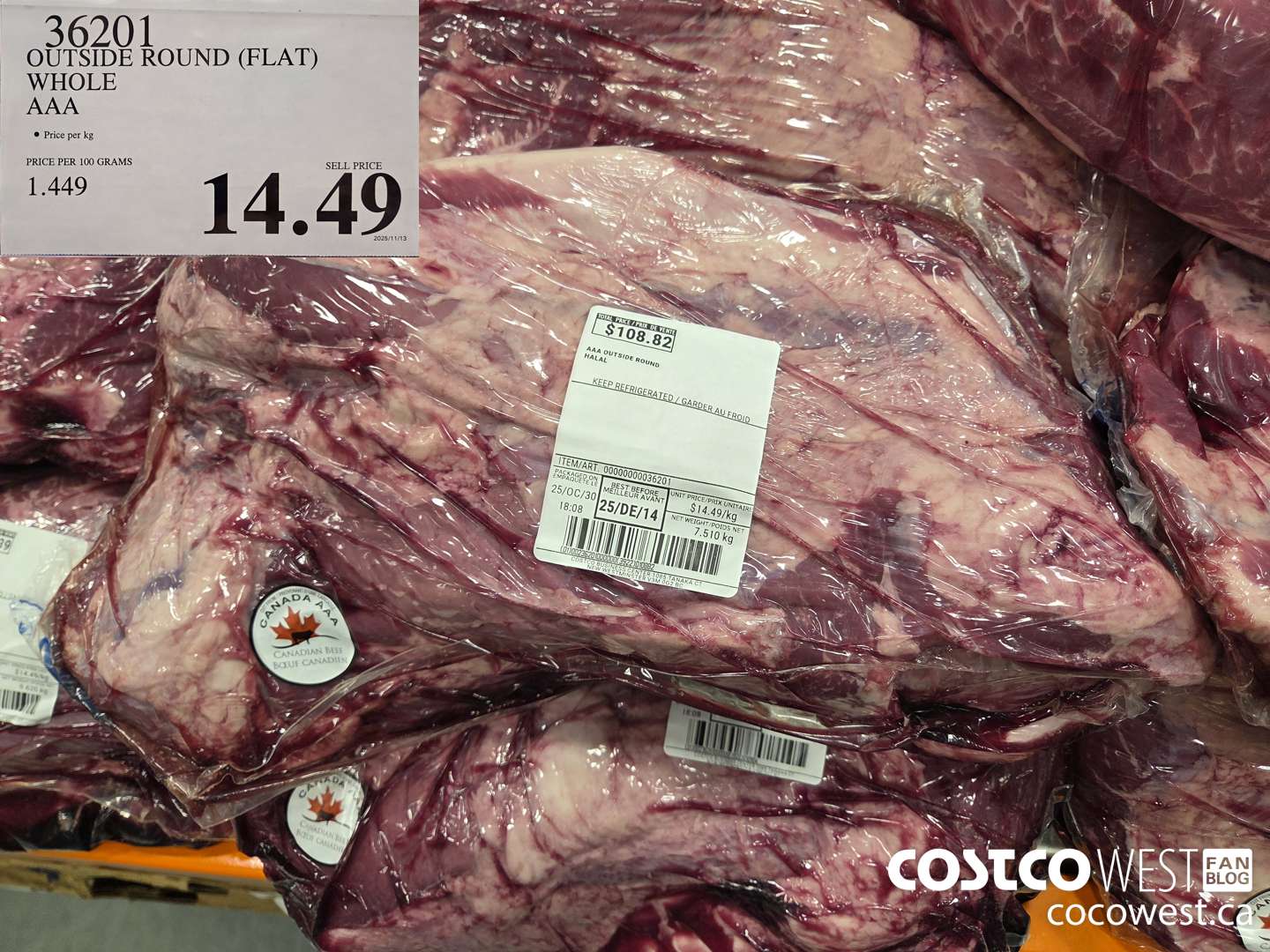 36201 OUTSIDE ROUND (FLAT) WHOLE AAA $14.49