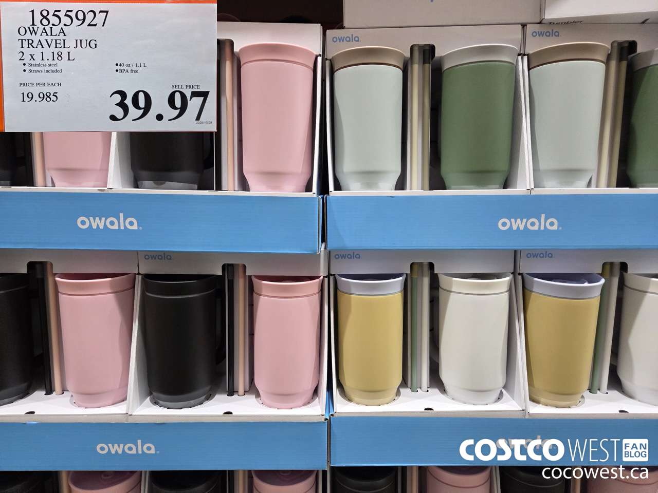 1855927 OWALA TRAVEL JUG 2 X 1.1L $39.97