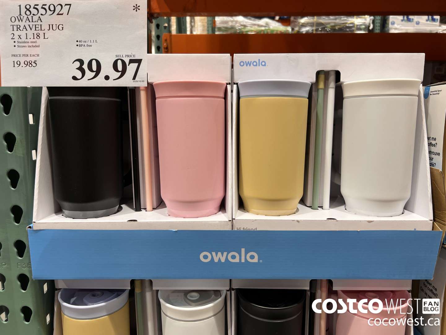 1855927 OWALA TRAVEL JUG 2 X 1.1L $39.97