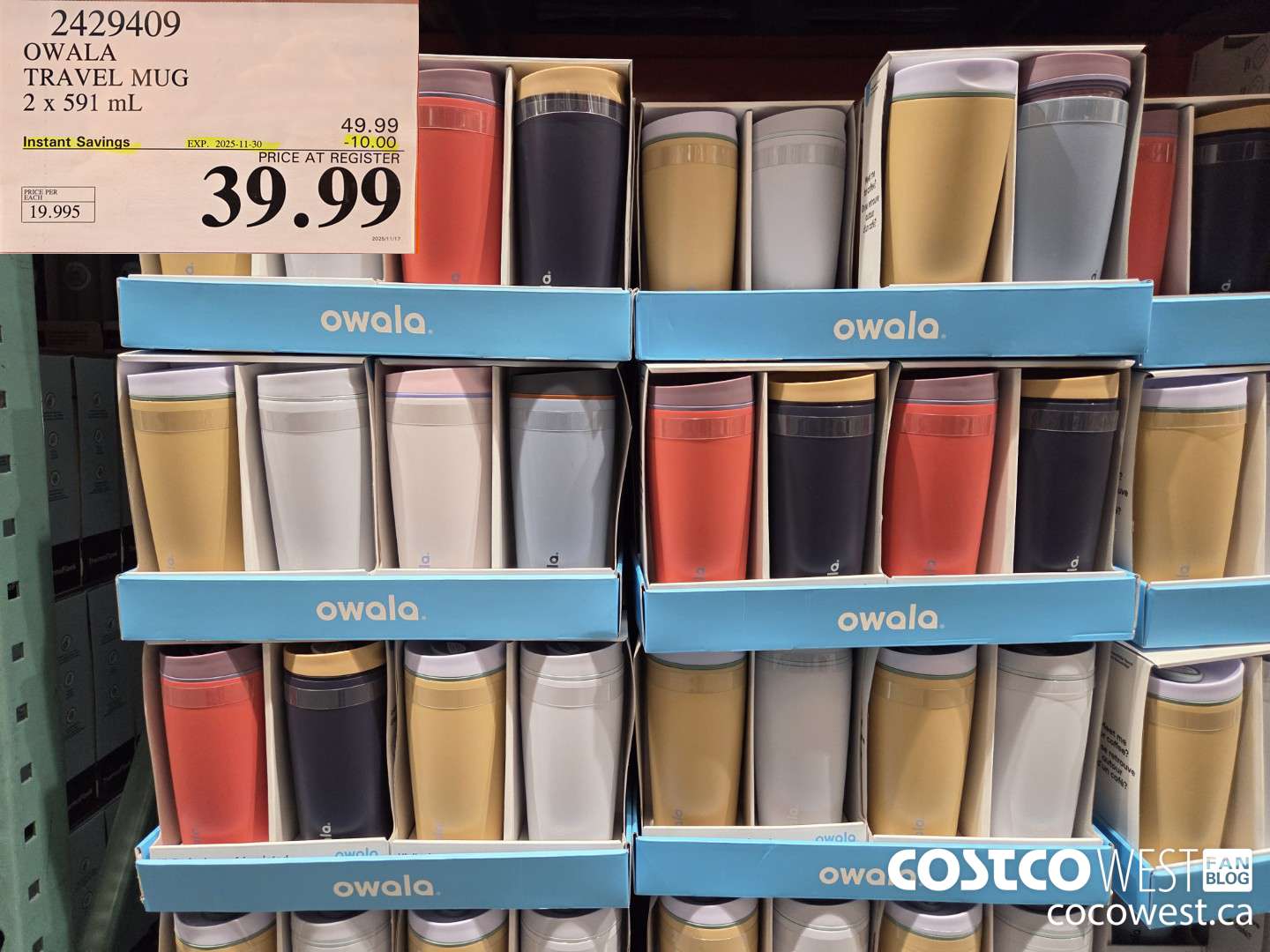 2429409 OWALA TRAVEL MUG 2 X 591ML ($10.00 INSTANT SAVINGS EXPIRES ON 2025-11-30) $39.99