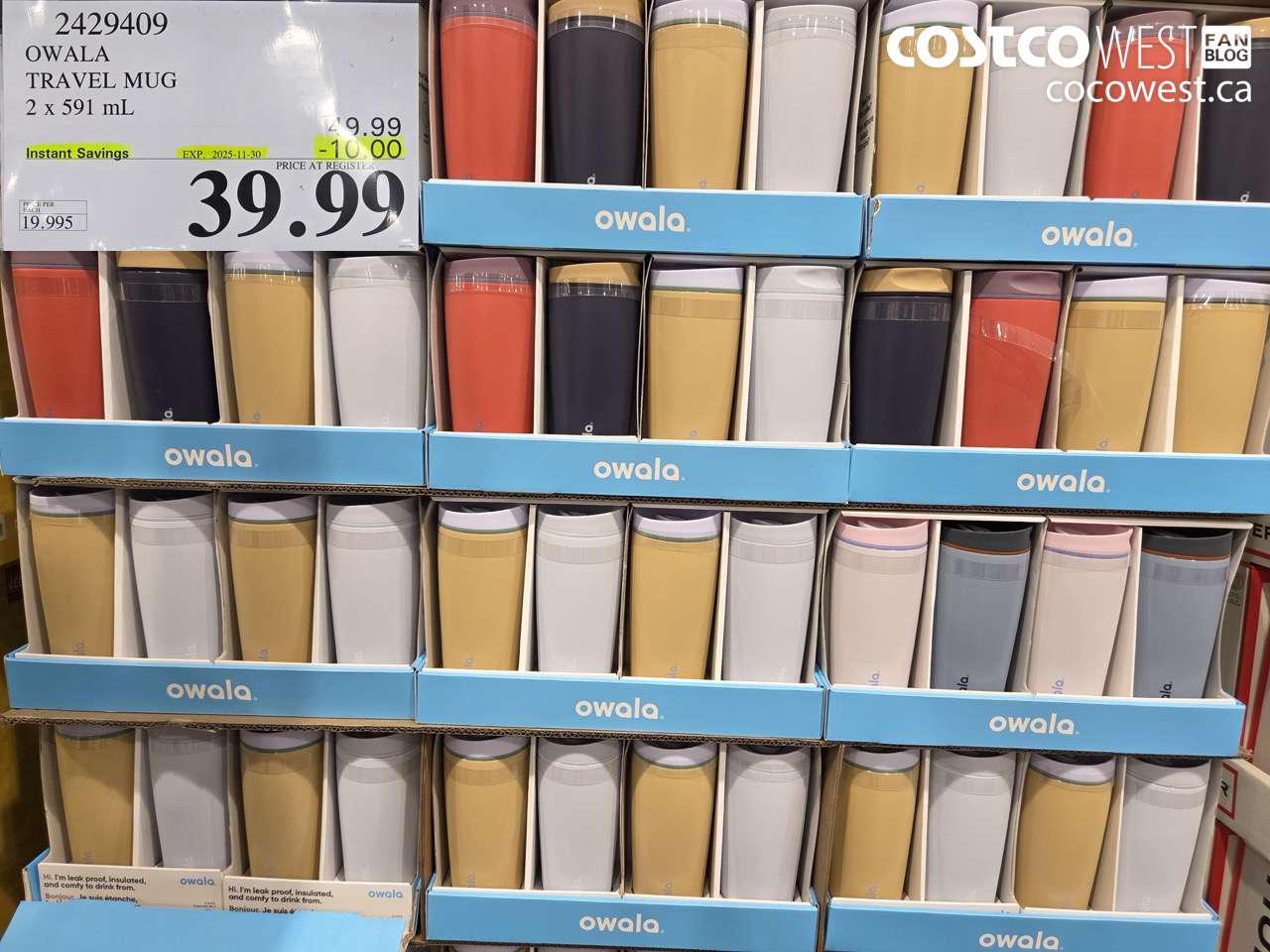 2429409 OWALA TRAVEL MUG 2 X 591ML ($10.00 INSTANT SAVINGS EXPIRES ON 2025-11-30) $39.99