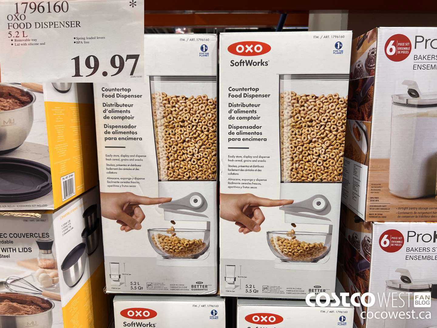 1796160 OXO FOOD DISPENSER 5.2L $19.97