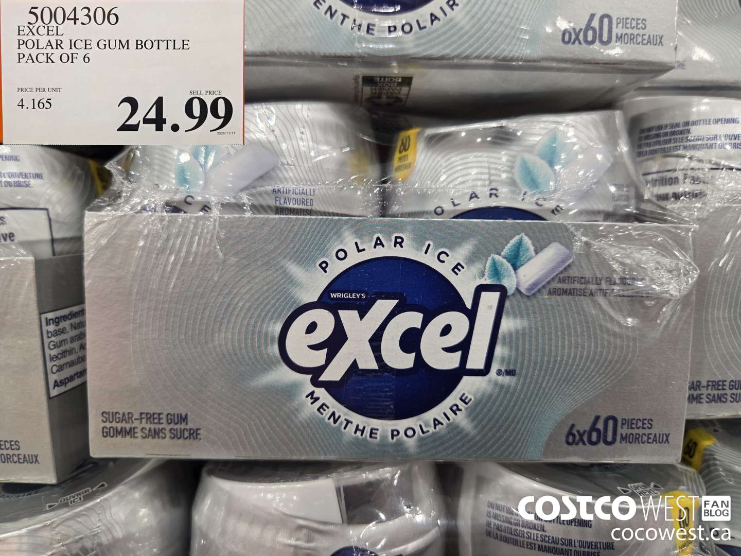 5004306 PACE POLAR ICE GUM BOTTLE PACK OF 6 $24.99