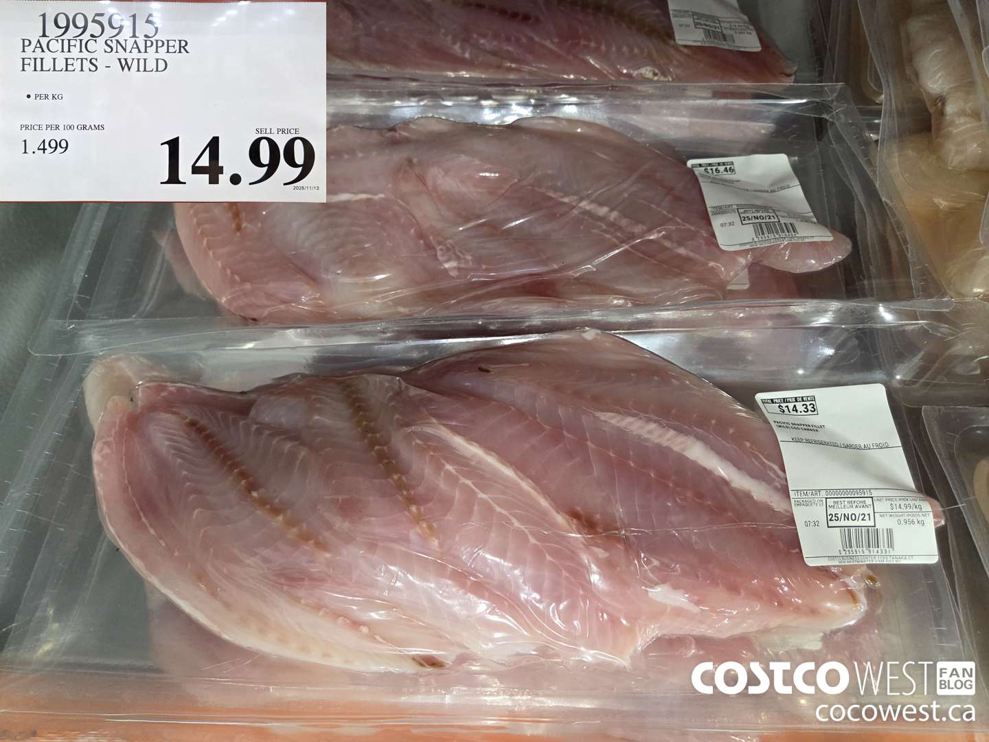 1995915 PACIFIC SNAPPER FILLETS - WILD $14.99